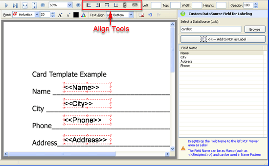 a-pdf label set label align